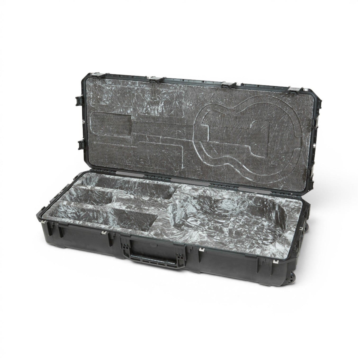 SKB Cases iSeries waterproof jumbo acoustic guitar case with platinum plush interior lining and trigger latches