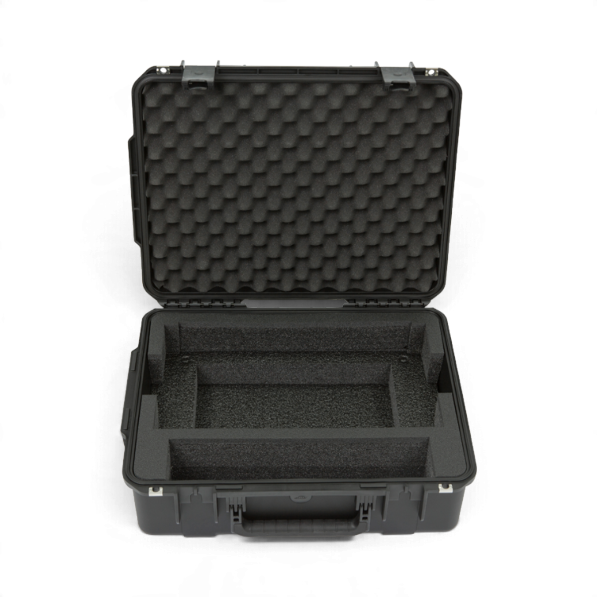 SKB Cases iSeries waterproof hard case with custom foam interior for Kemper Profiler Stage, open view.