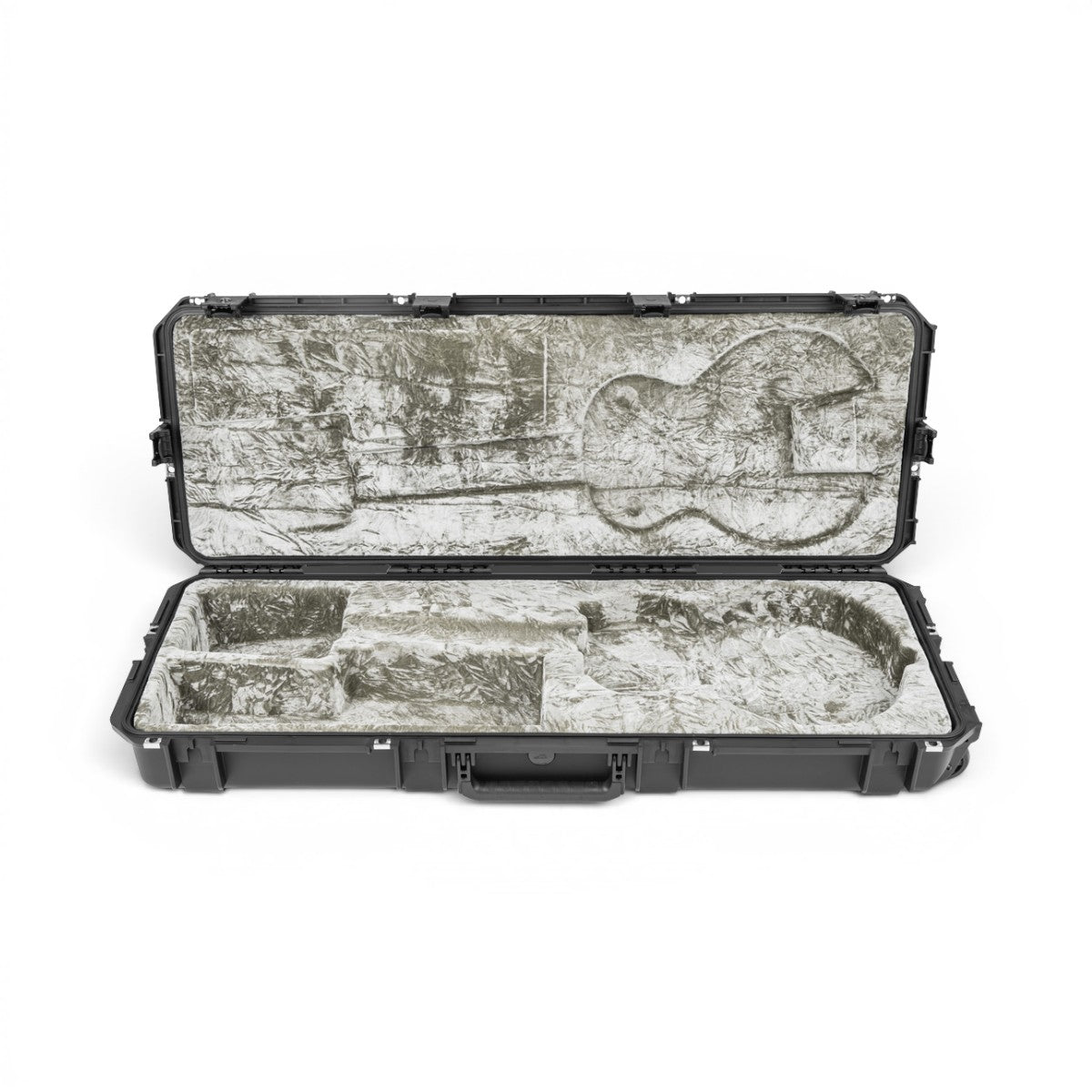 SKB Cases iSeries waterproof guitar flight case with platinum plush interior for Les Paul style guitars