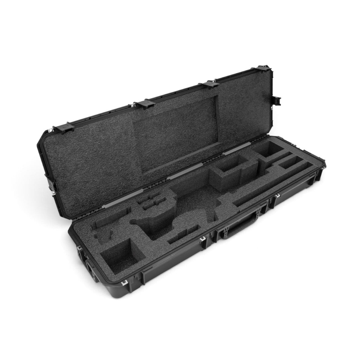 SKB Cases iSeries M240B machine gun case in black with precision cut foam interior for secure equipment transport.