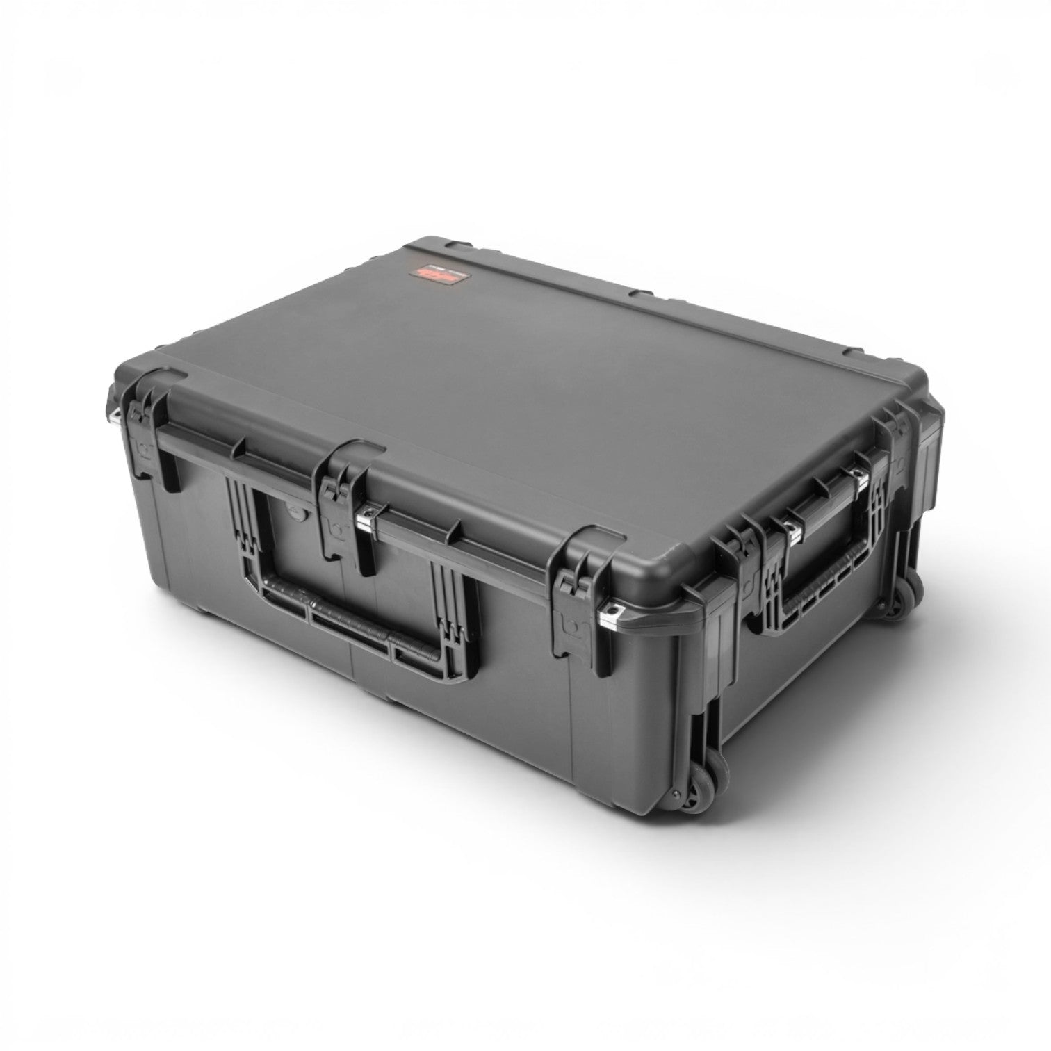 SKB Cases iSeries waterproof hard case for Allen & Heath Qu-7 mixer in black with durable latches and wheels.