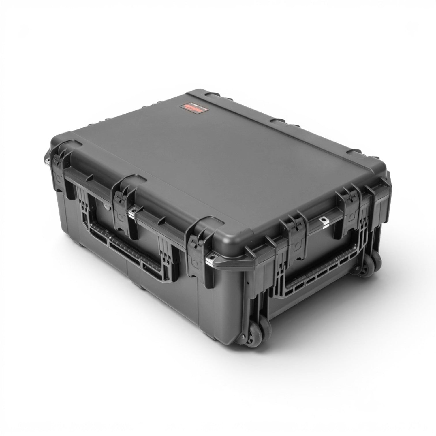 SKB Cases iSeries waterproof mixer case for Allen & Heath Qu-6 in black with wheels and heavy-duty latches.
