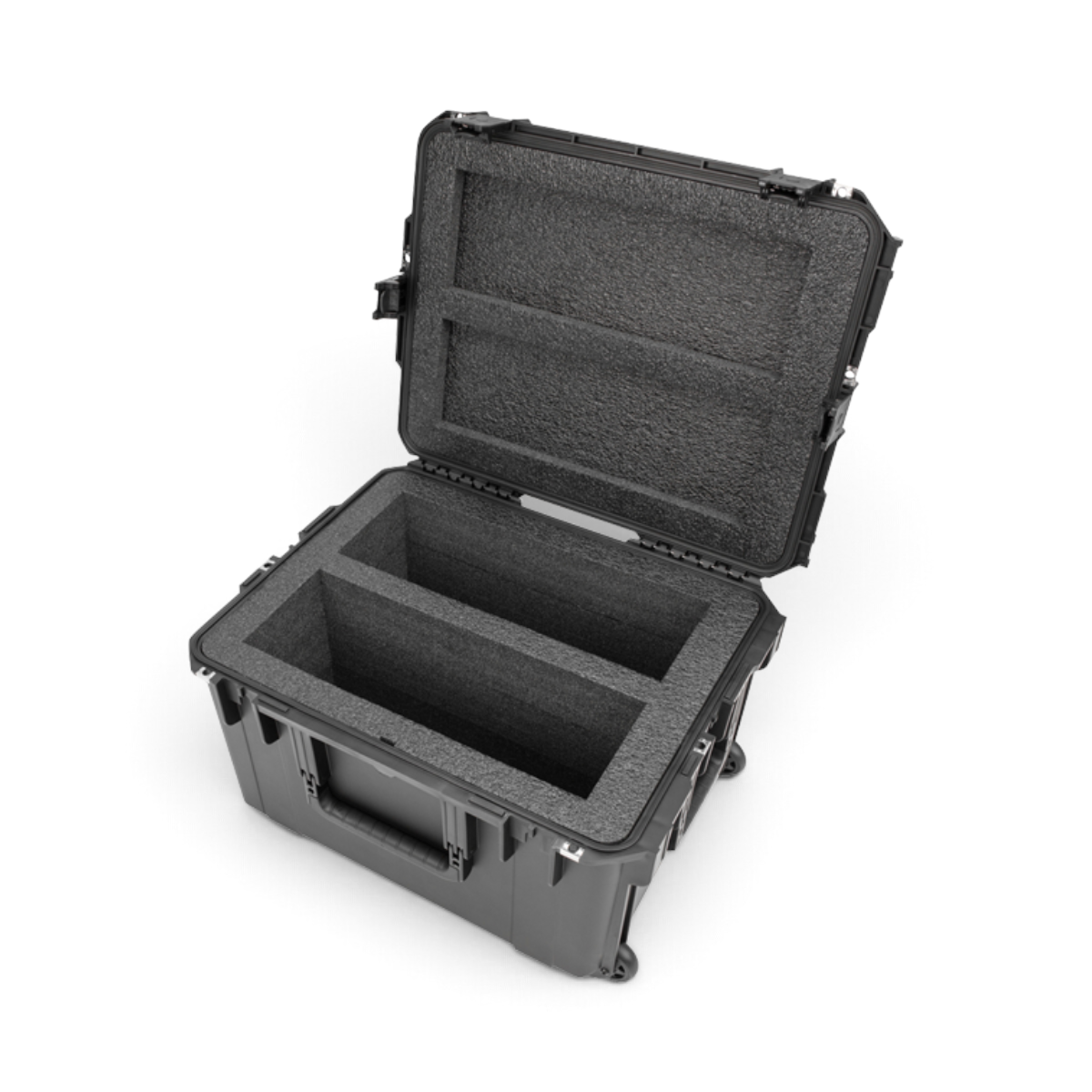 SKB Cases iSeries field-ready transport case with custom foam interior for two Motorola 6-unit radio chargers