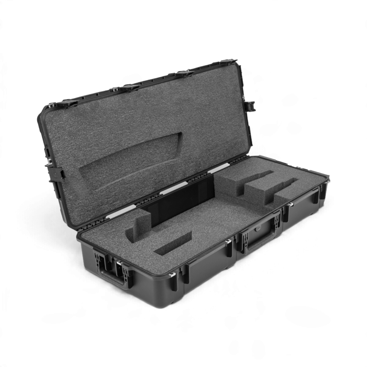 SKB Cases iSeries waterproof hard case for QSC KC12T and KC-SP32 speakers with custom foam interior and black finish