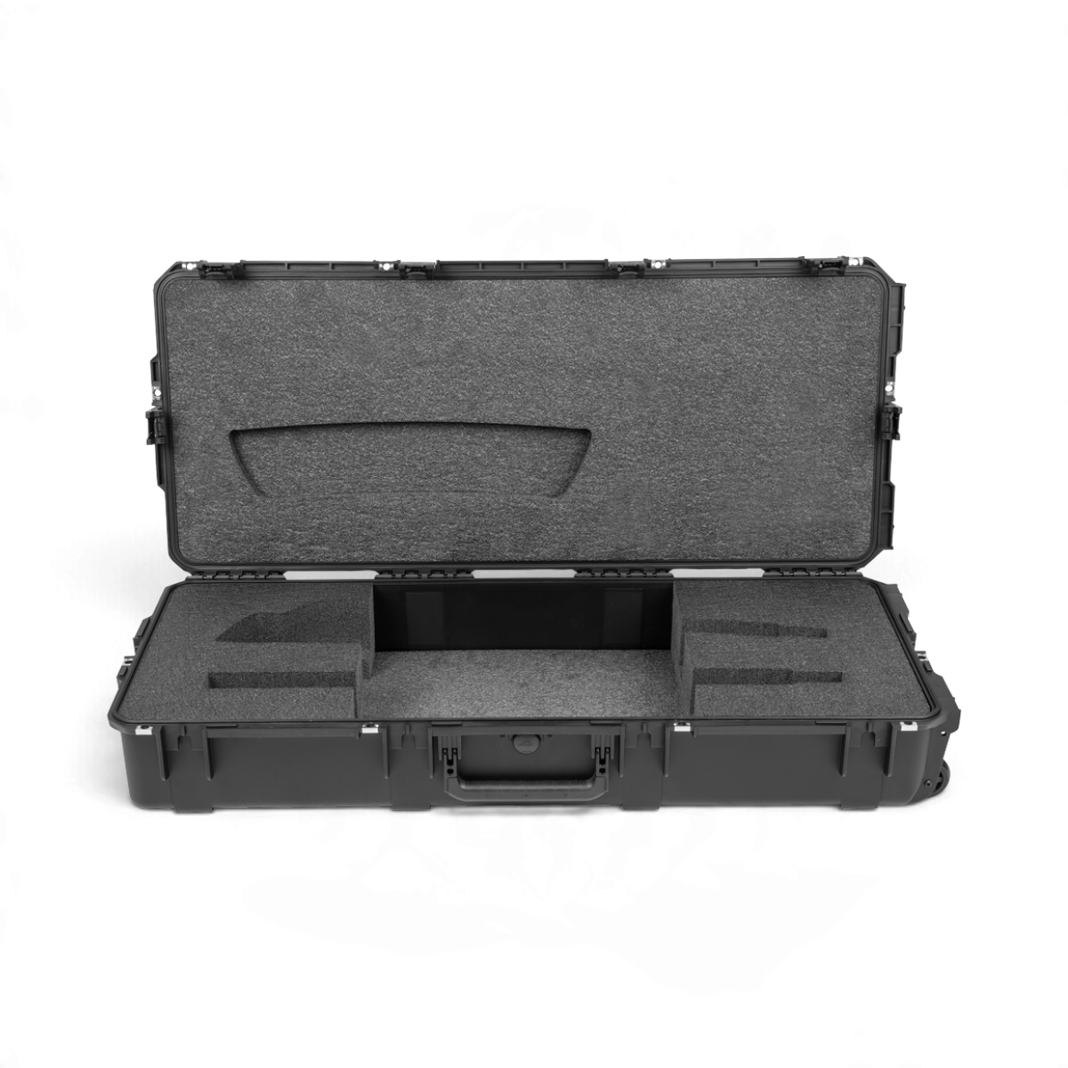 SKB Cases iSeries waterproof hard case for QSC KC12T and KC-SP32 speakers with custom foam interior and wheels