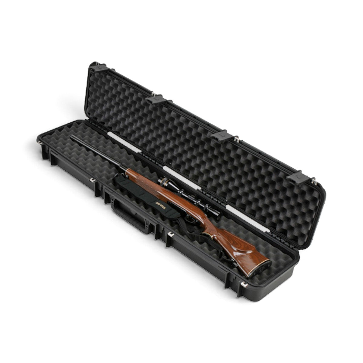 SKB Cases iSeries 4909-5 waterproof rifle case with black polypropylene shell and convoluted foam interior
