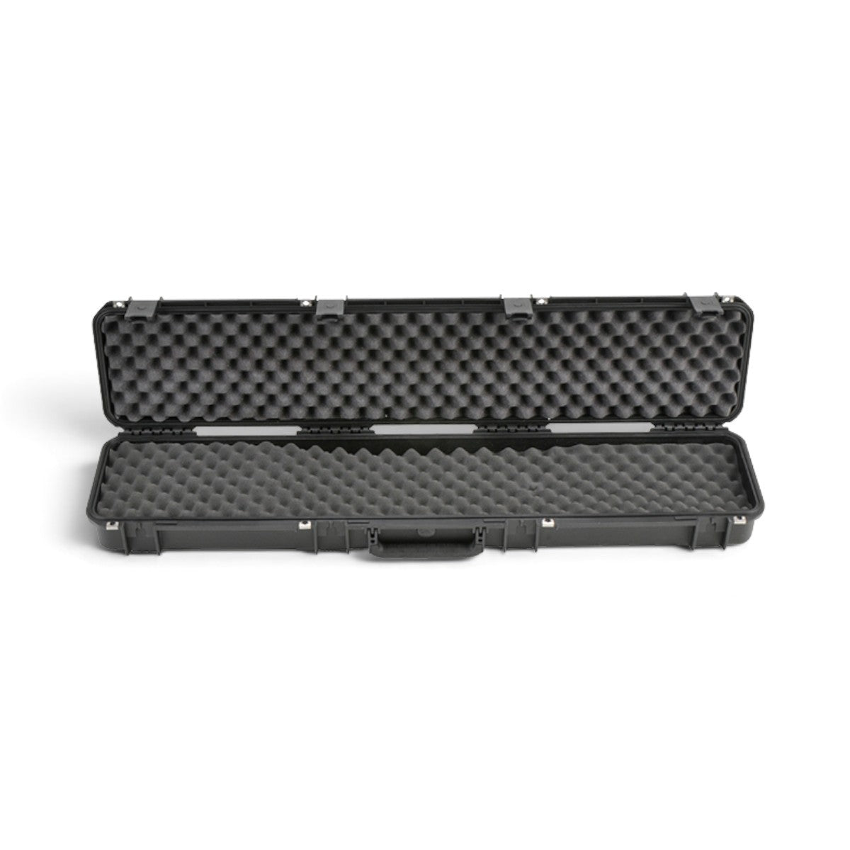 SKB Cases iSeries 4909-5 black waterproof rifle case with open lid and protective convoluted foam interior