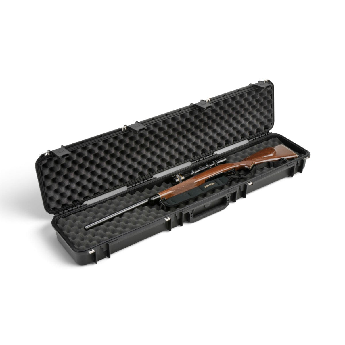 SKB Cases iSeries 4909-5 waterproof rifle case with black polypropylene shell and convoluted foam interior