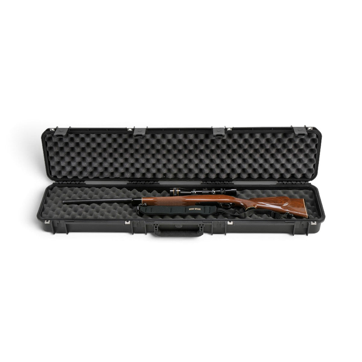 SKB Cases iSeries 4909-5 waterproof rifle case with black polypropylene shell and convoluted foam interior