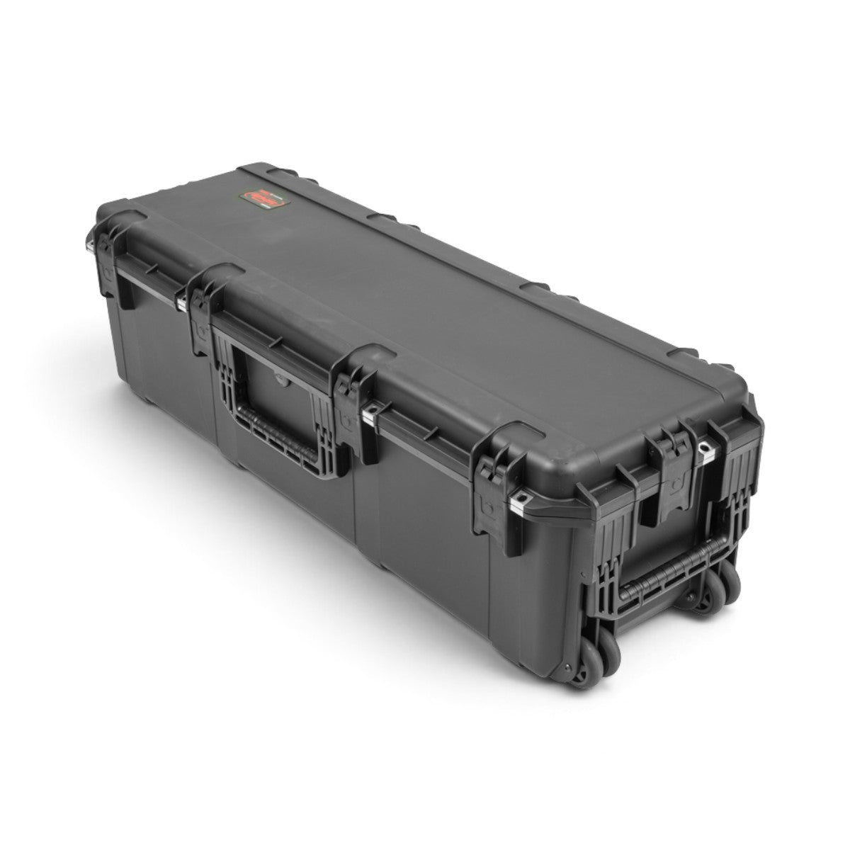 SKB Cases black iSeries 4 rifle locker with wheels, heavy-duty latches, and a rugged watertight design.