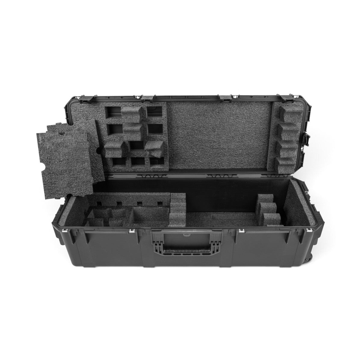 SKB Cases iSeries 4 rifle locker with black hard shell, pre-cut foam interior for M4/M16 rifles, and secure latches.