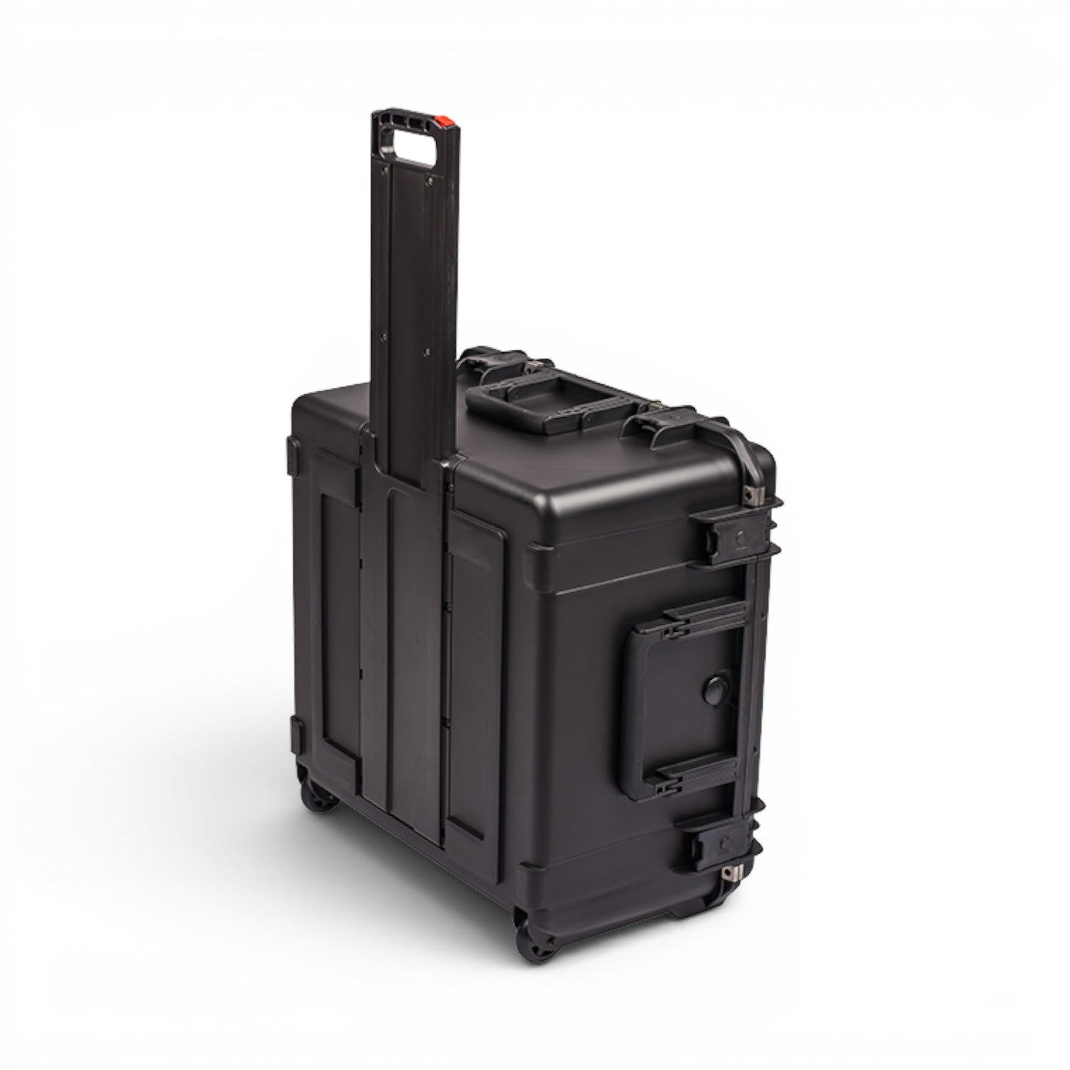 SKB Cases iSeries 2222-12 black waterproof rolling equipment case with an extended handle and durable latches.