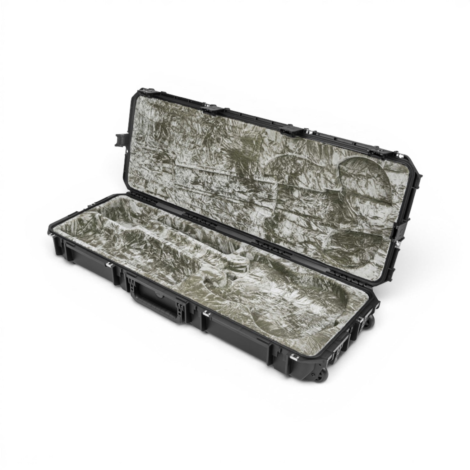 SKB Cases iSeries waterproof guitar flight case for SG style guitars with a platinum plush interior and TSA latches.