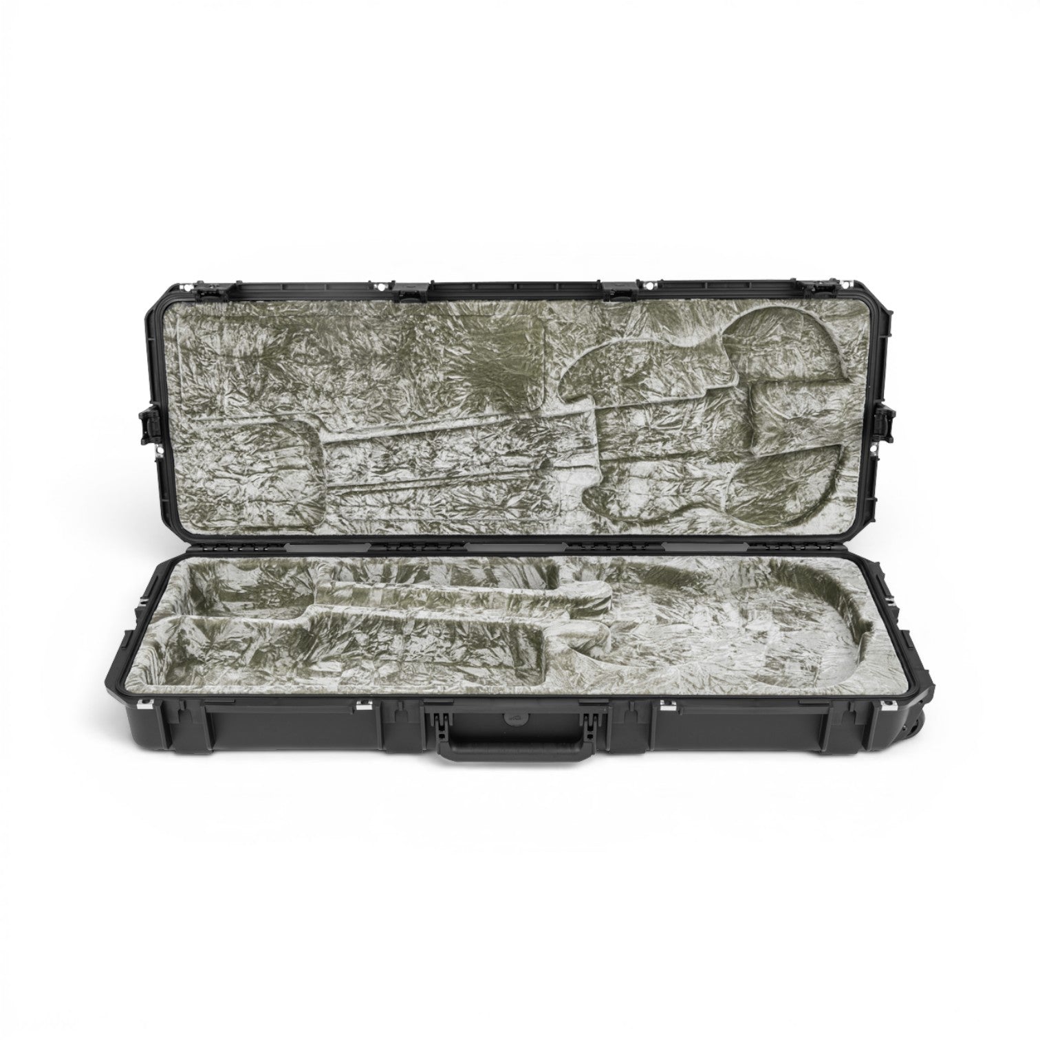 SKB Cases iSeries waterproof guitar flight case for SG style guitars with a protective platinum plush interior