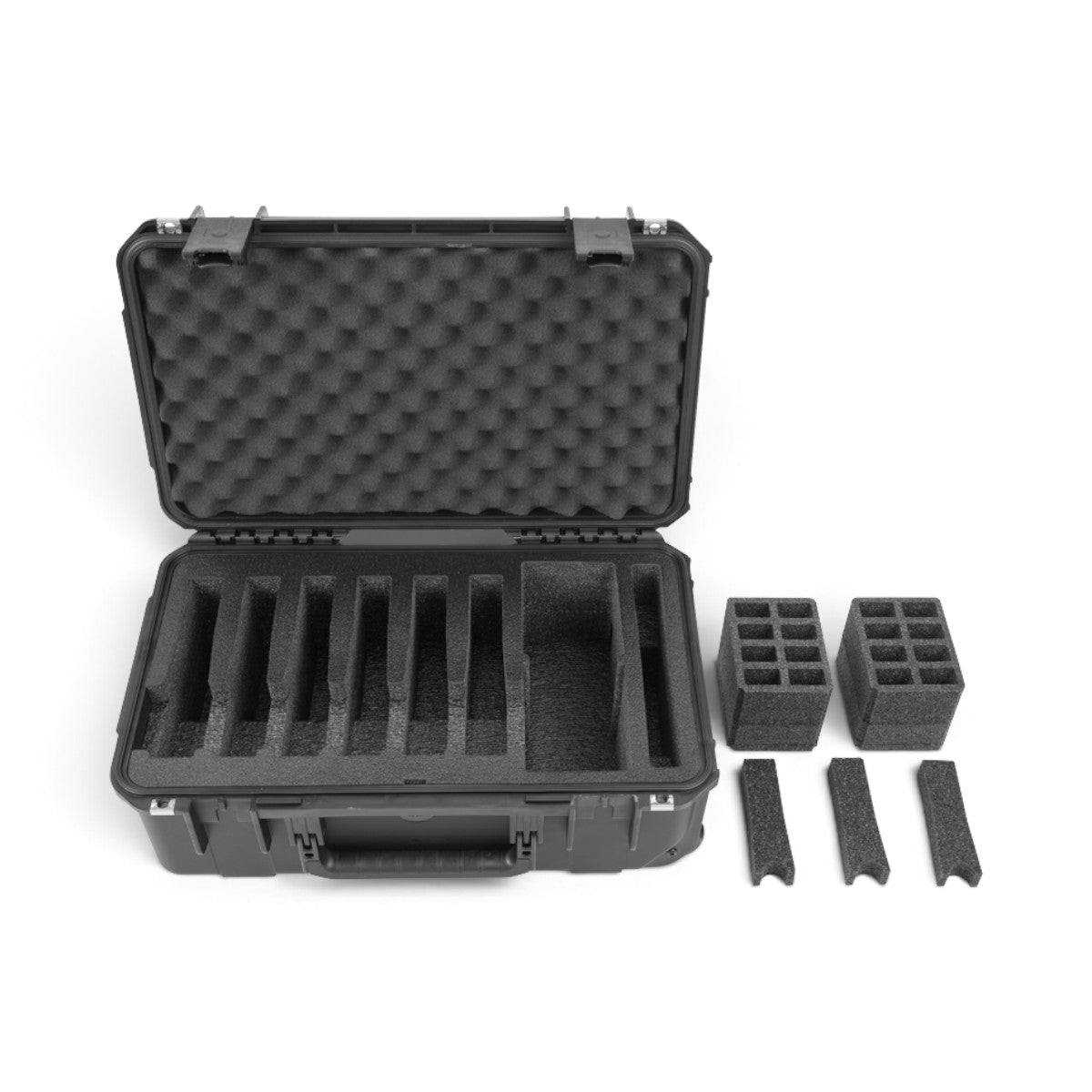 SKB Cases iSeries 2011-7 black waterproof injection molded handgun case with customizable foam interior for six pistols