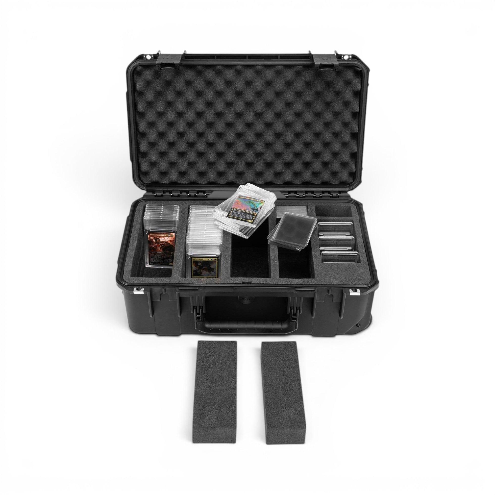SKB Cases iSeries Slab 133 waterproof collector case with foam inserts and organized trading card slab storage.