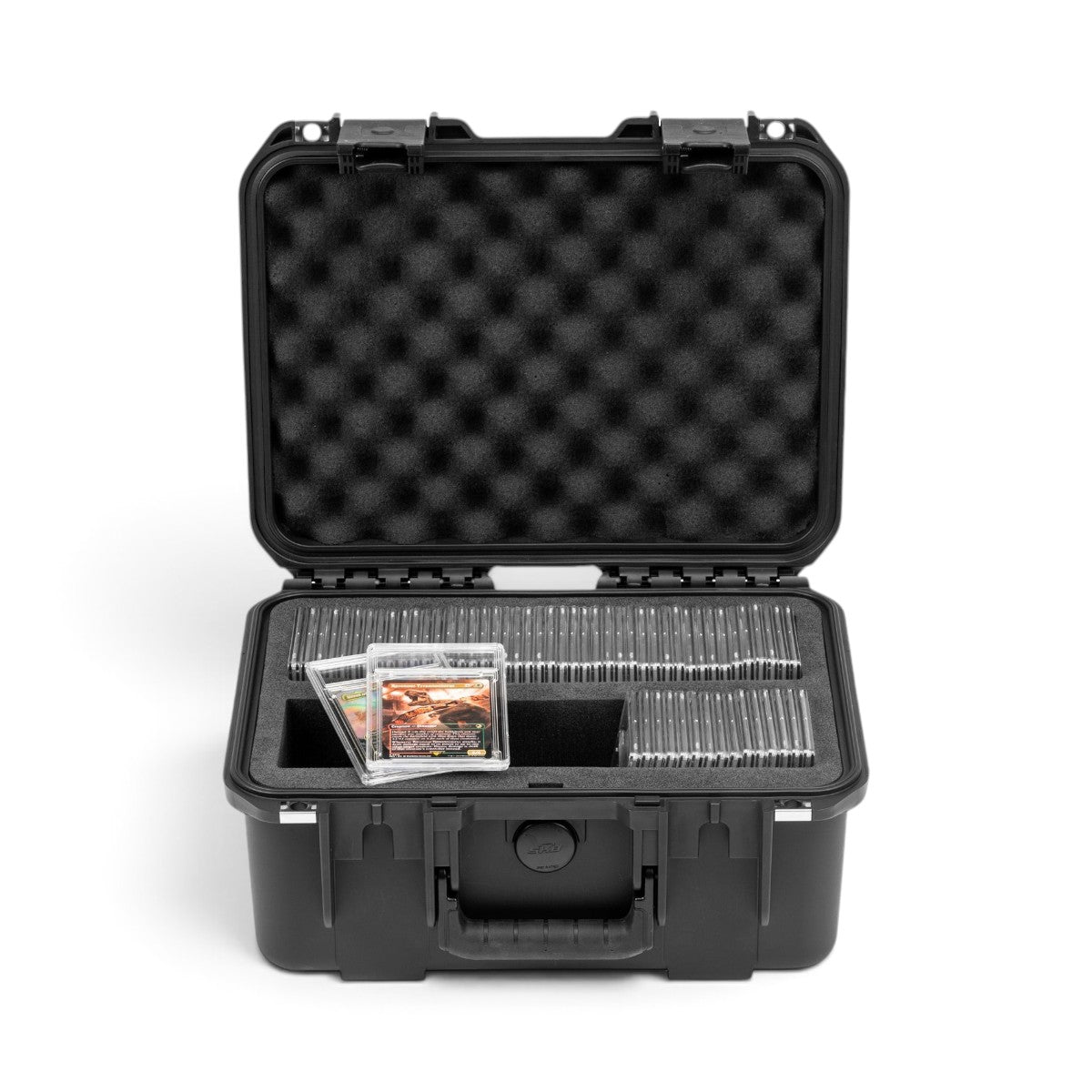 SKB Cases iSeries Slab 90 waterproof black hard case with foam interior holding graded trading card slabs