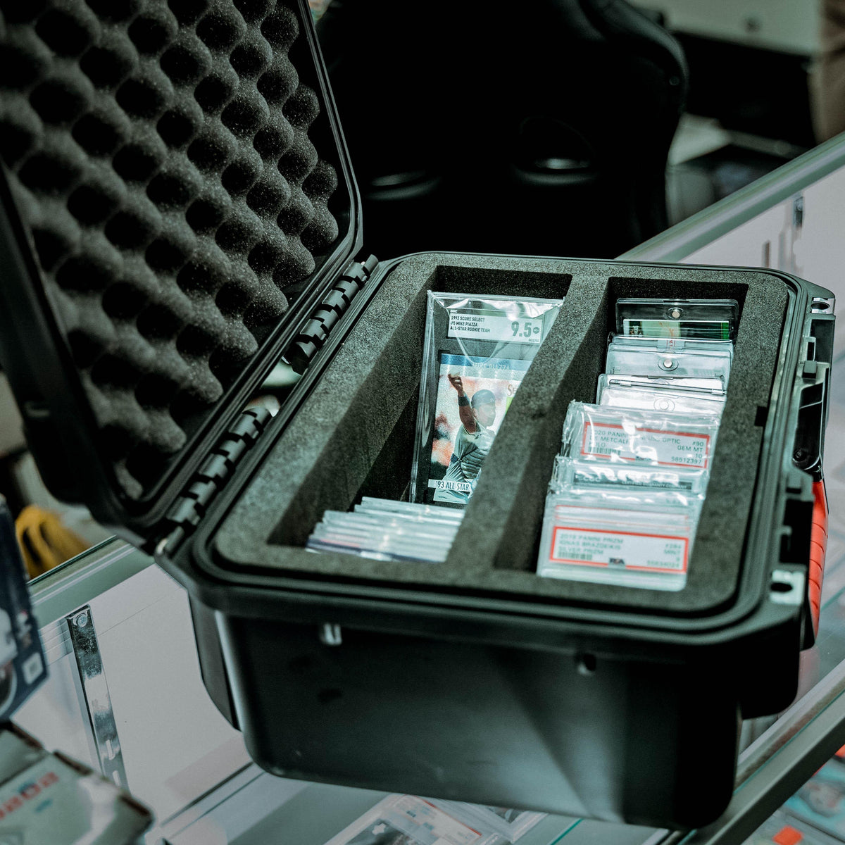 SKB Cases iSeries Slab 90 waterproof protective case holding graded sports card slabs in foam-lined columns