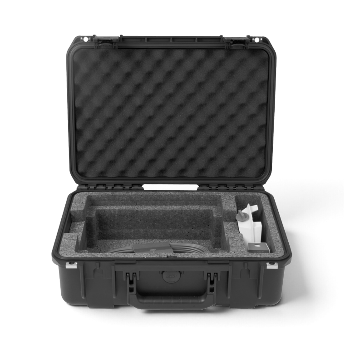 SKB Cases iSeries waterproof hard case with custom foam interior for Starlink Mini antenna and accessories.