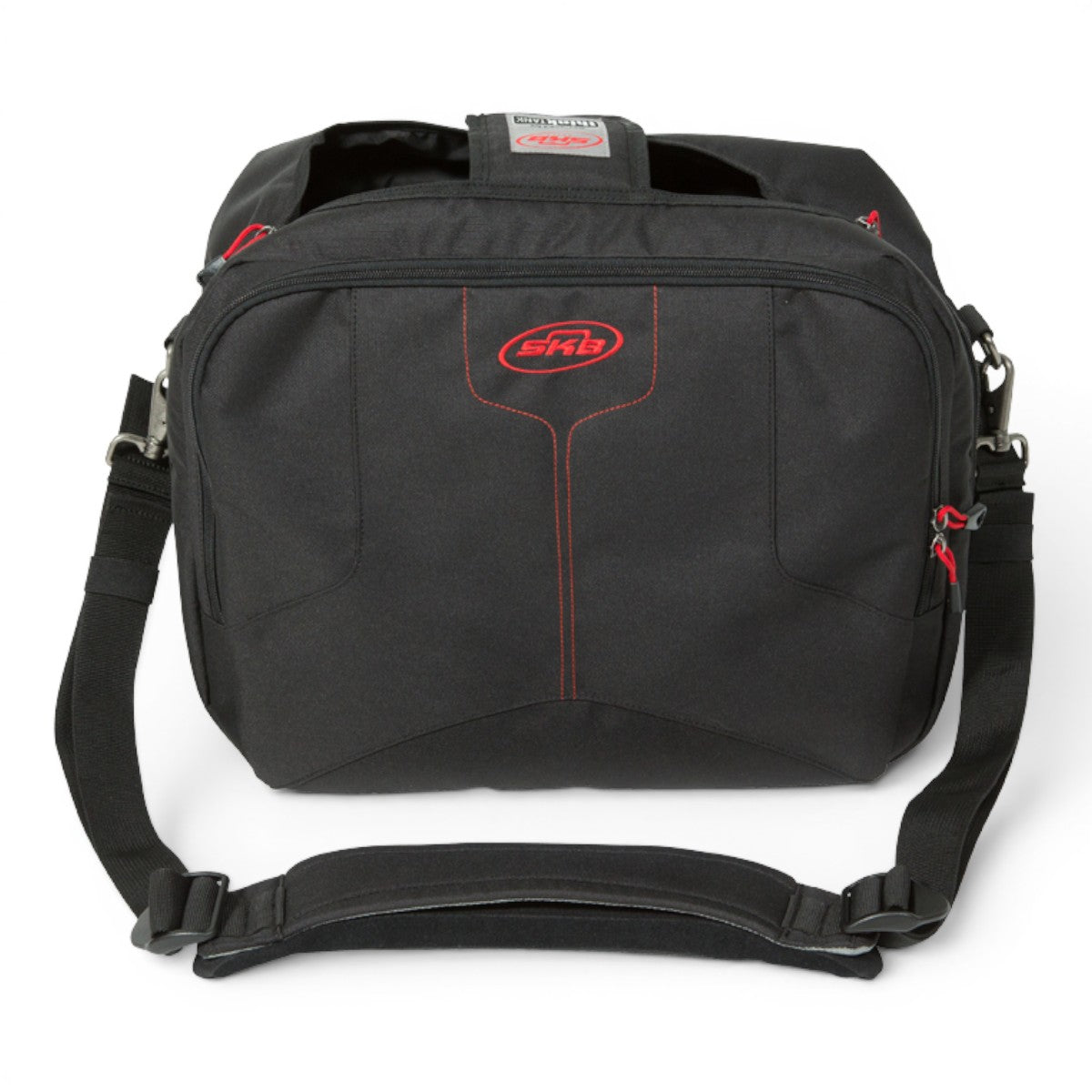 SKB Cases iSeries 1309-6 Think Tank designed black protective case cover with shoulder strap and red accent stitching.