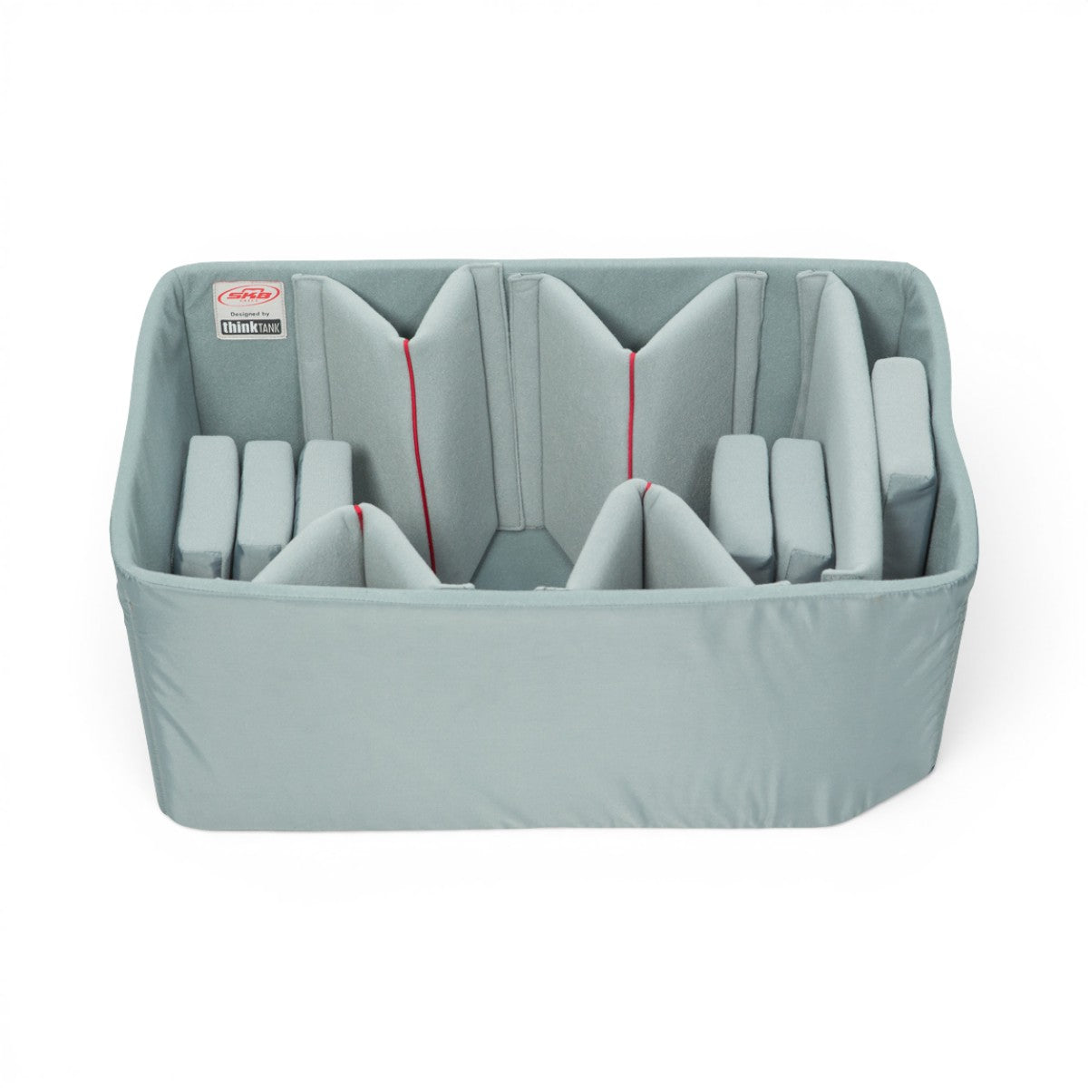 SKB Cases iSeries 2213-12 Think Tank divider set with grey Nylex-wrapped hinged dividers and custom foam liner.