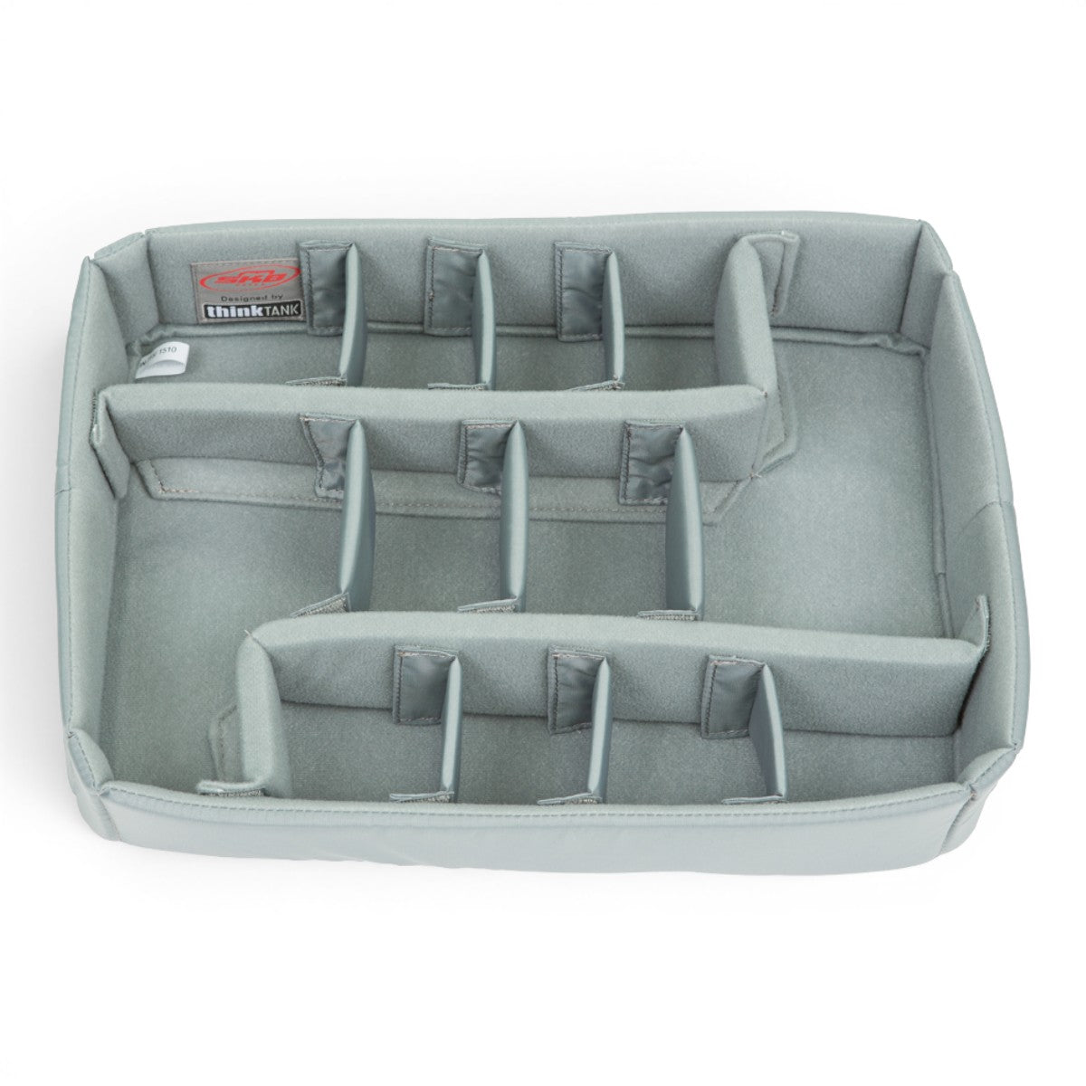 SKB Cases iSeries 1510-4 Think Tank divider set with grey Nylex-wrapped foam inserts and adjustable hook-and-loop tabs.