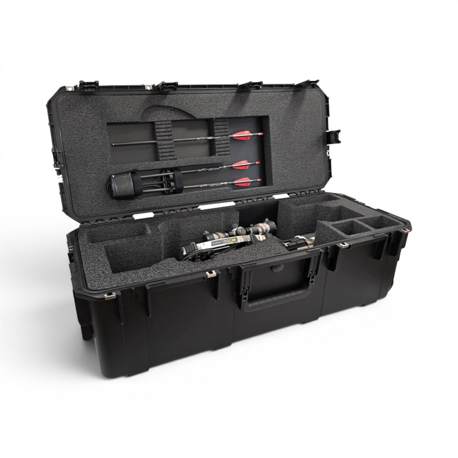 SKB Cases iSeries waterproof hard case for Tenpoint TRX26 crossbow with custom foam interior and accessory storage