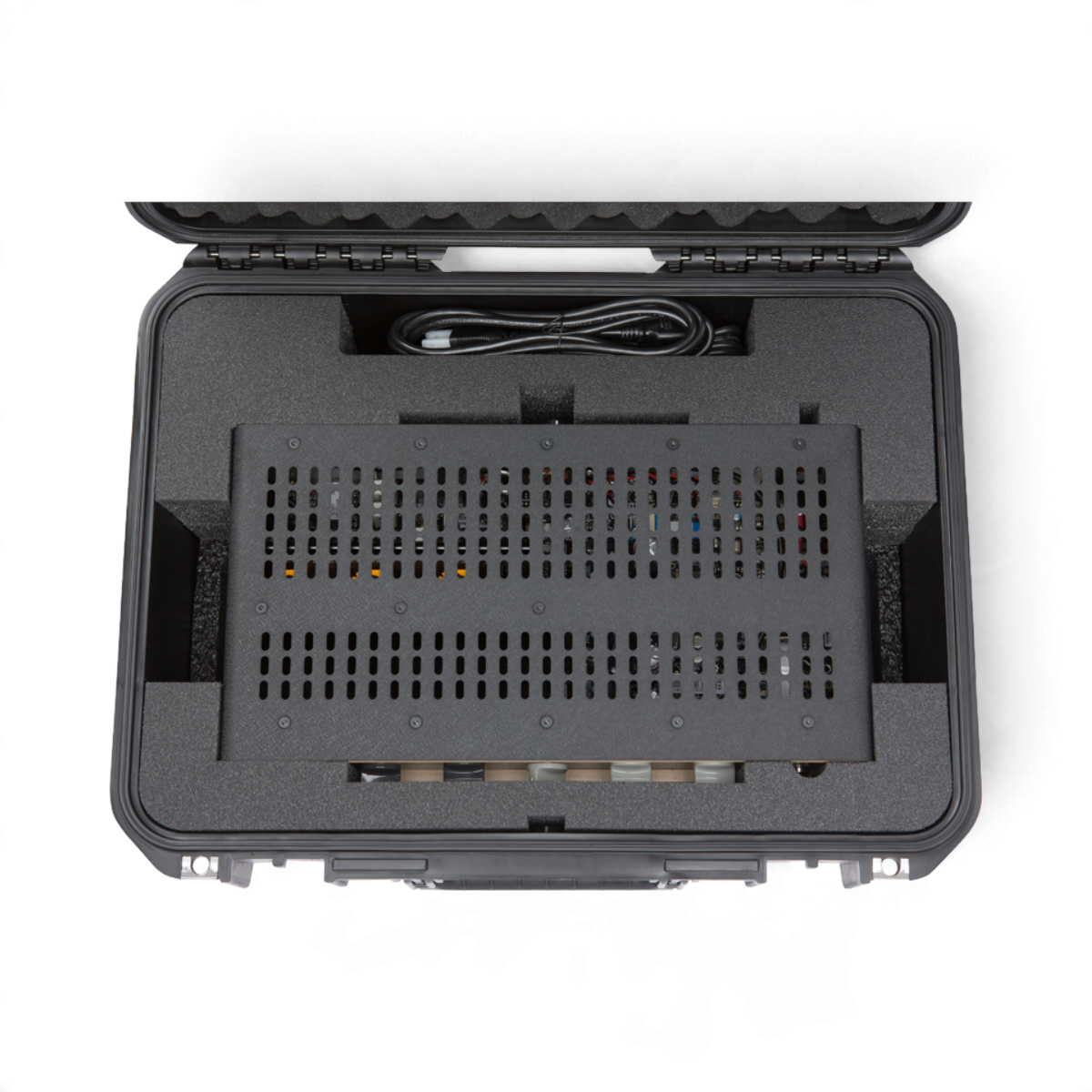 SKB Cases iSeries waterproof hard case with custom foam interior housing a Universal Audio OX Amp Top Box