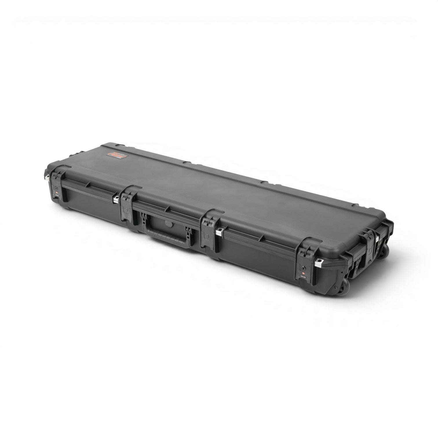SKB Cases iSeries waterproof ATA electric bass guitar case in black with durable injection-molded exterior.