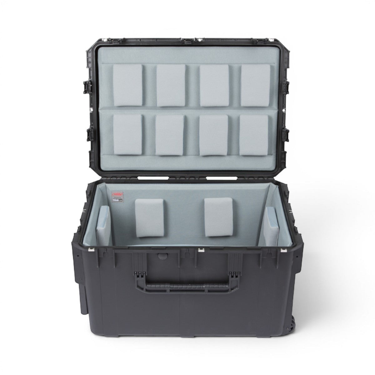 SKB Cases iSeries 3021-18 waterproof equipment case with grey Think Tank designed foam interior and trigger latches.