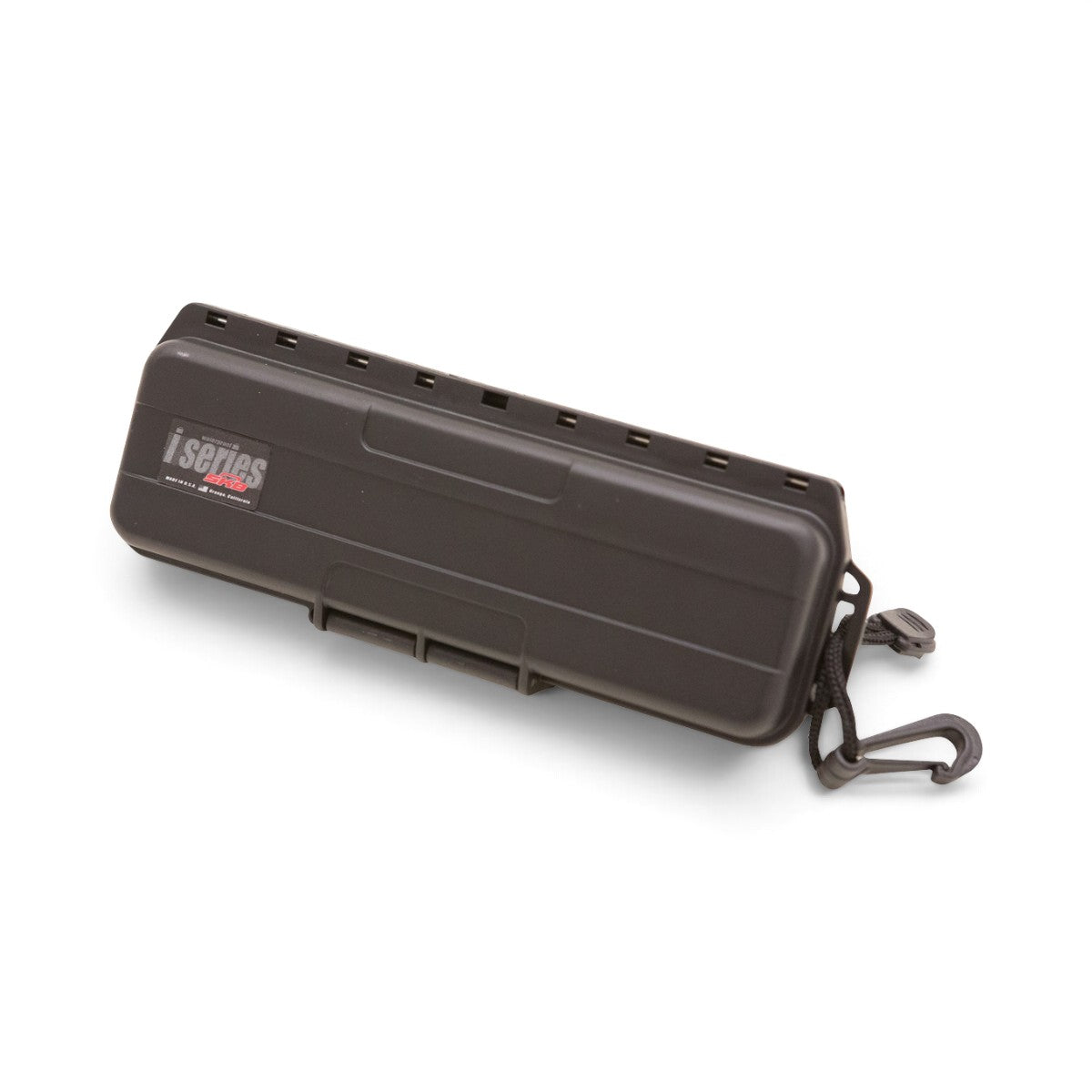 SKB Cases iSeries 0702-1 waterproof black cigar case with a durable polypropylene shell and attached carry lanyard.