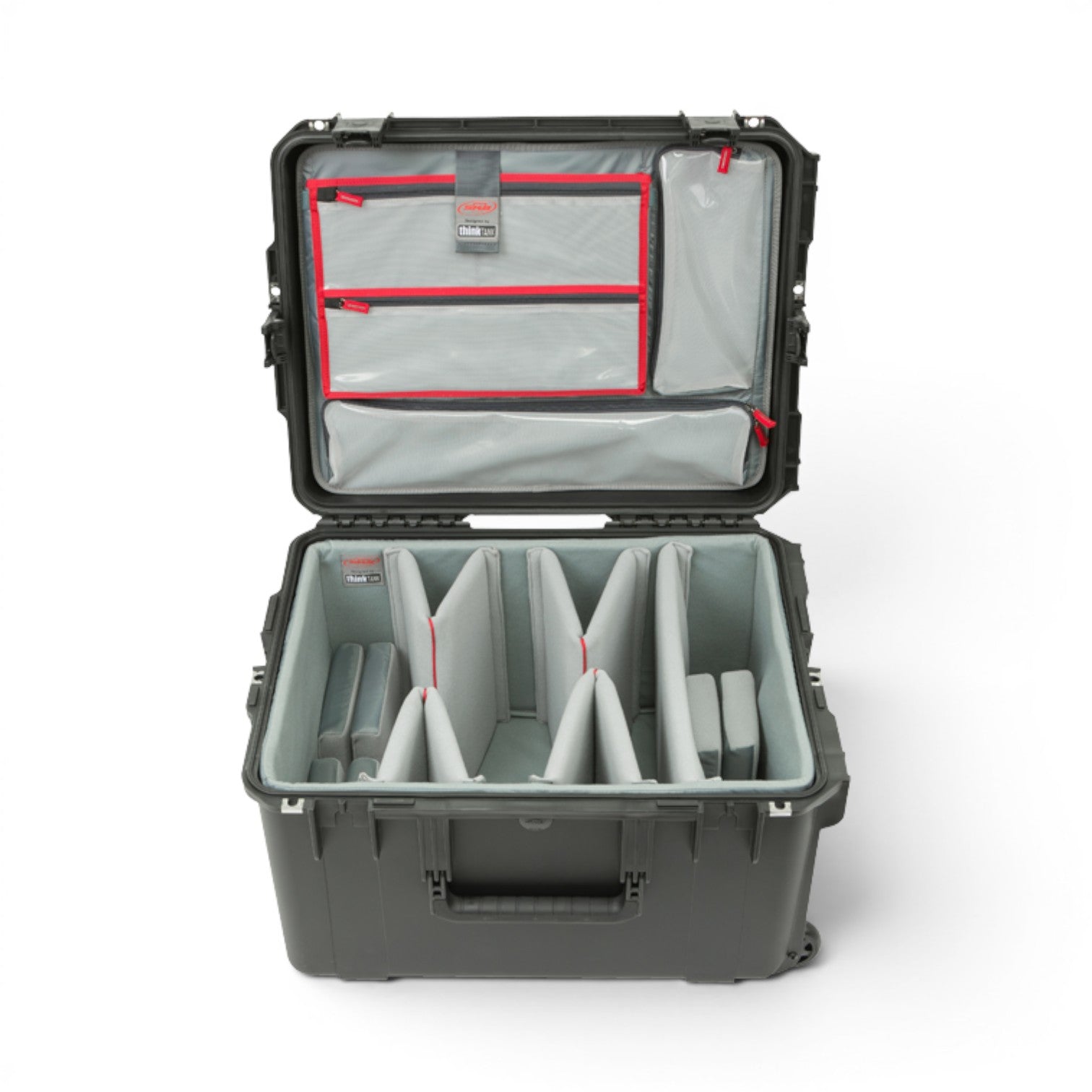 SKB Cases iSeries 2217-12 waterproof equipment case with interior dividers and lid organizer pockets.