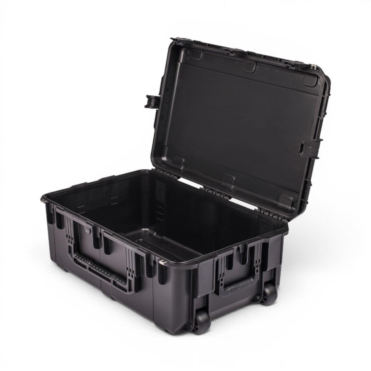 SKB Cases iSeries 2918-10 waterproof injection molded black polypropylene equipment case with wheels and open lid