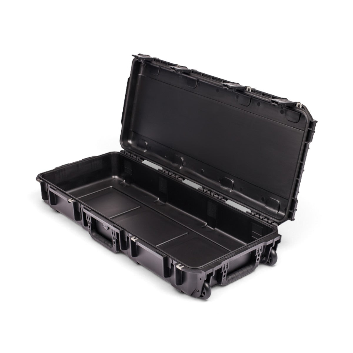 SKB Cases iSeries 3614-6 waterproof black polypropylene equipment case with open lid and wheels