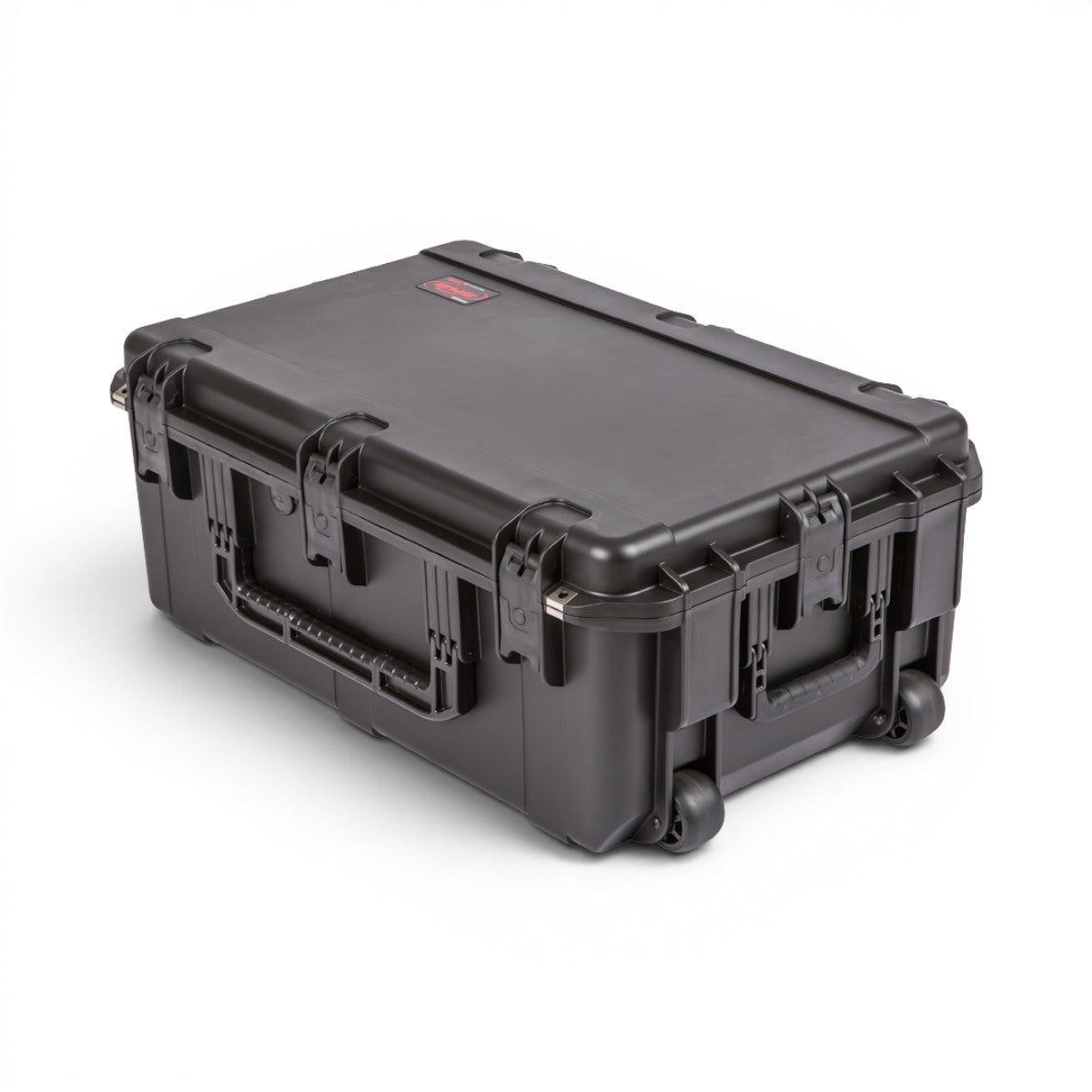 SKB Cases iSeries 2918-10 black waterproof injection molded polypropylene equipment case with wheels and trigger latches.
