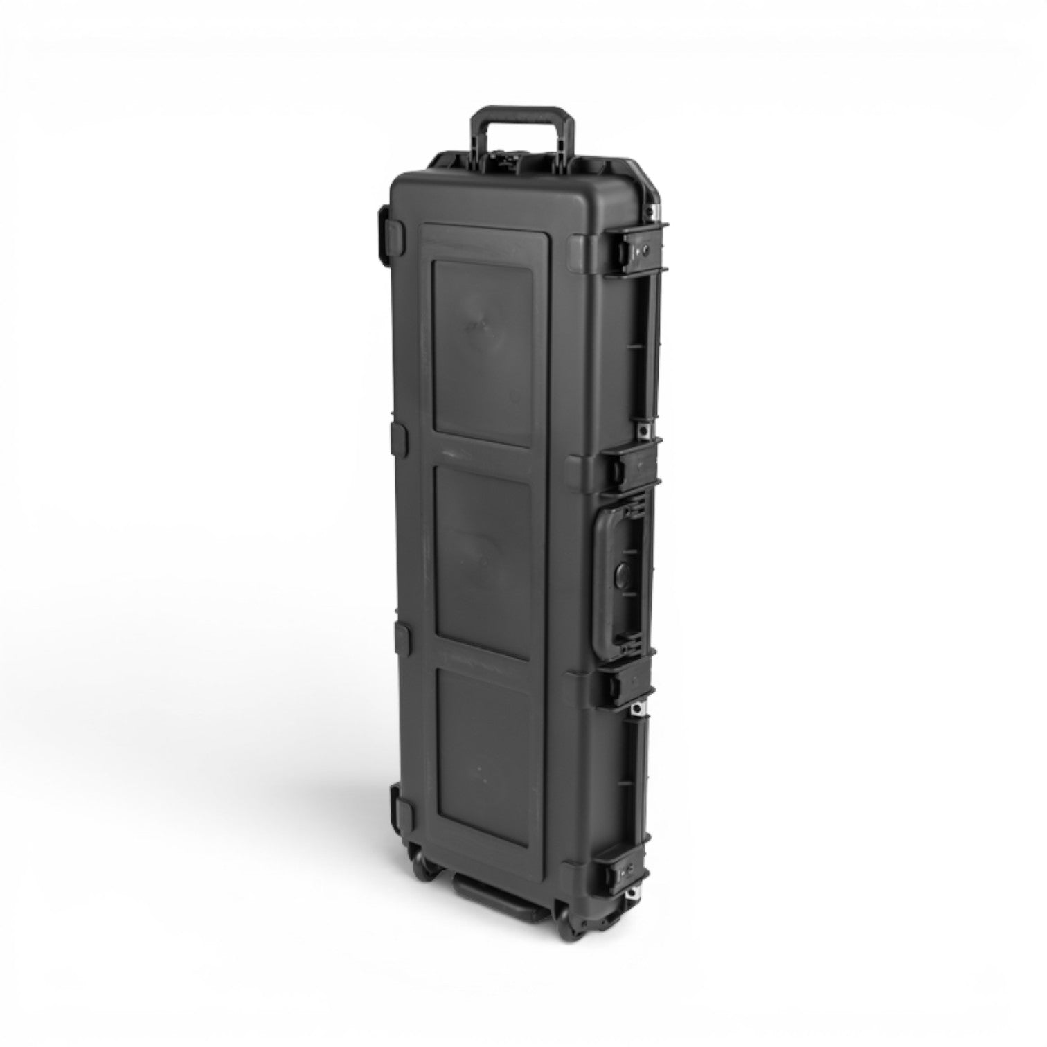 SKB Cases iSeries waterproof guitar flight case in black with durable polypropylene shell and secure locking latches
