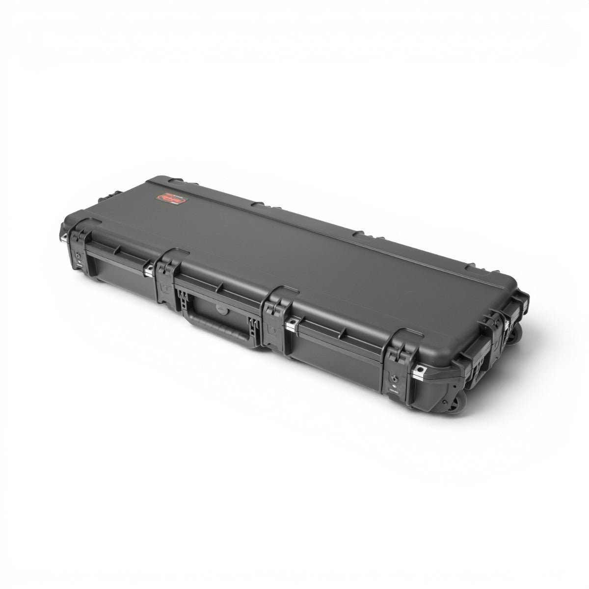SKB Cases iSeries waterproof electric guitar flight case in black with heavy-duty latches and wheels