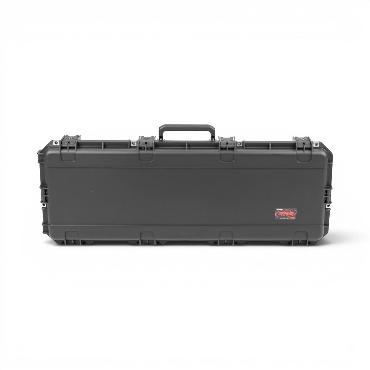 SKB Cases iSeries waterproof guitar flight case in black with durable injection-molded exterior and secure latches.