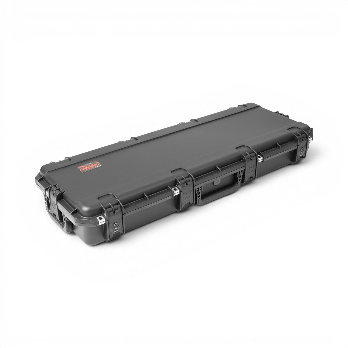 SKB Cases iSeries waterproof electric guitar flight case in black with durable polypropylene shell and locking latches.