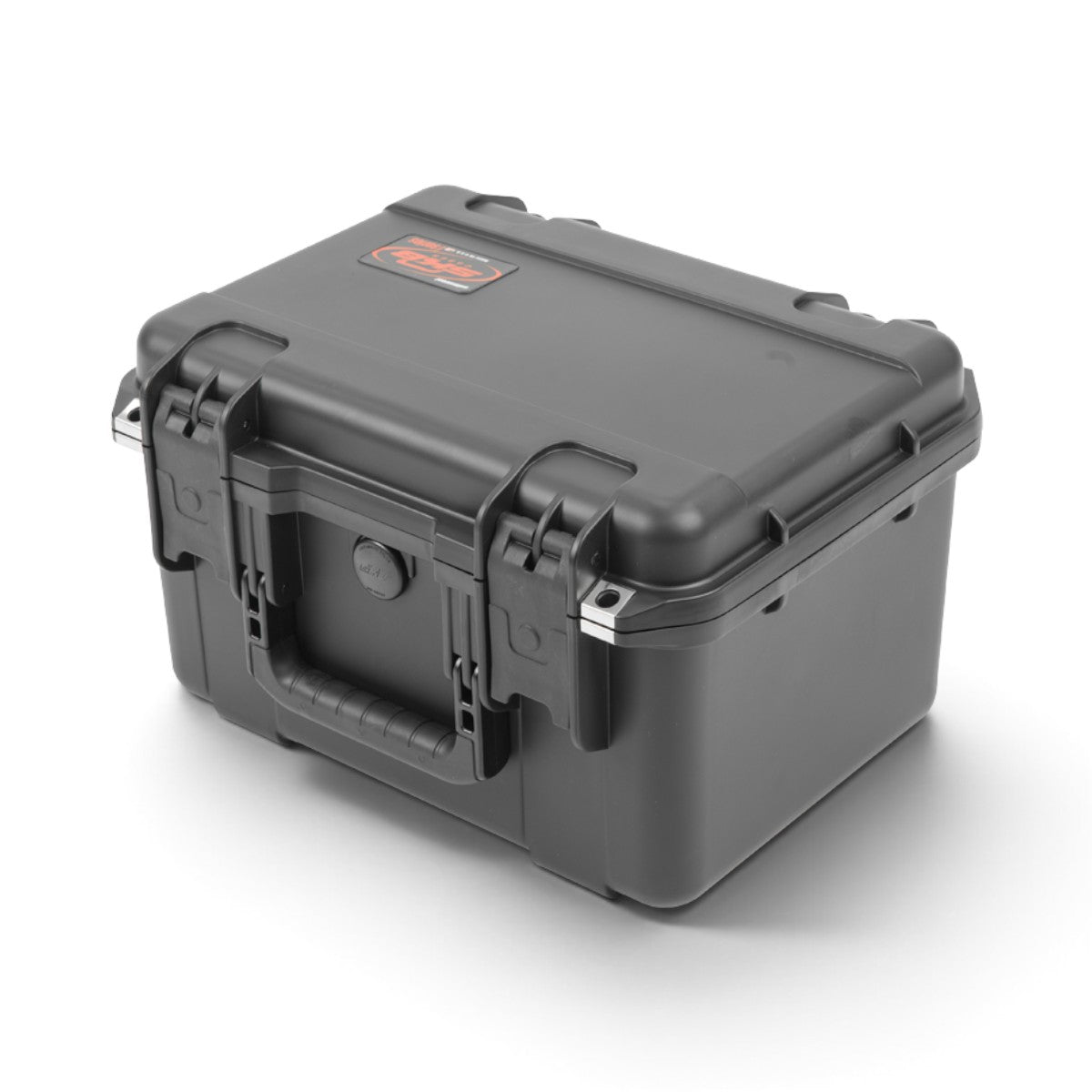 SKB Cases iSeries 1510-9 black injection molded waterproof handgun case with a secure latch system and carry handle.