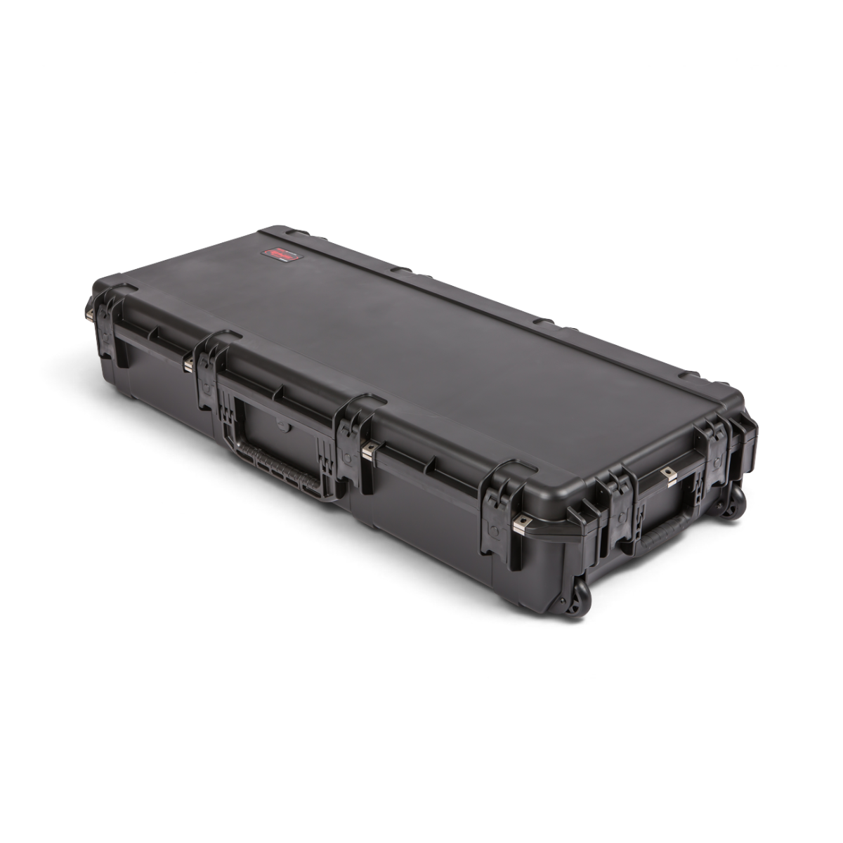 SKB Cases iSeries 4719-8 black waterproof injection molded hard case with wheels and secure trigger latches.