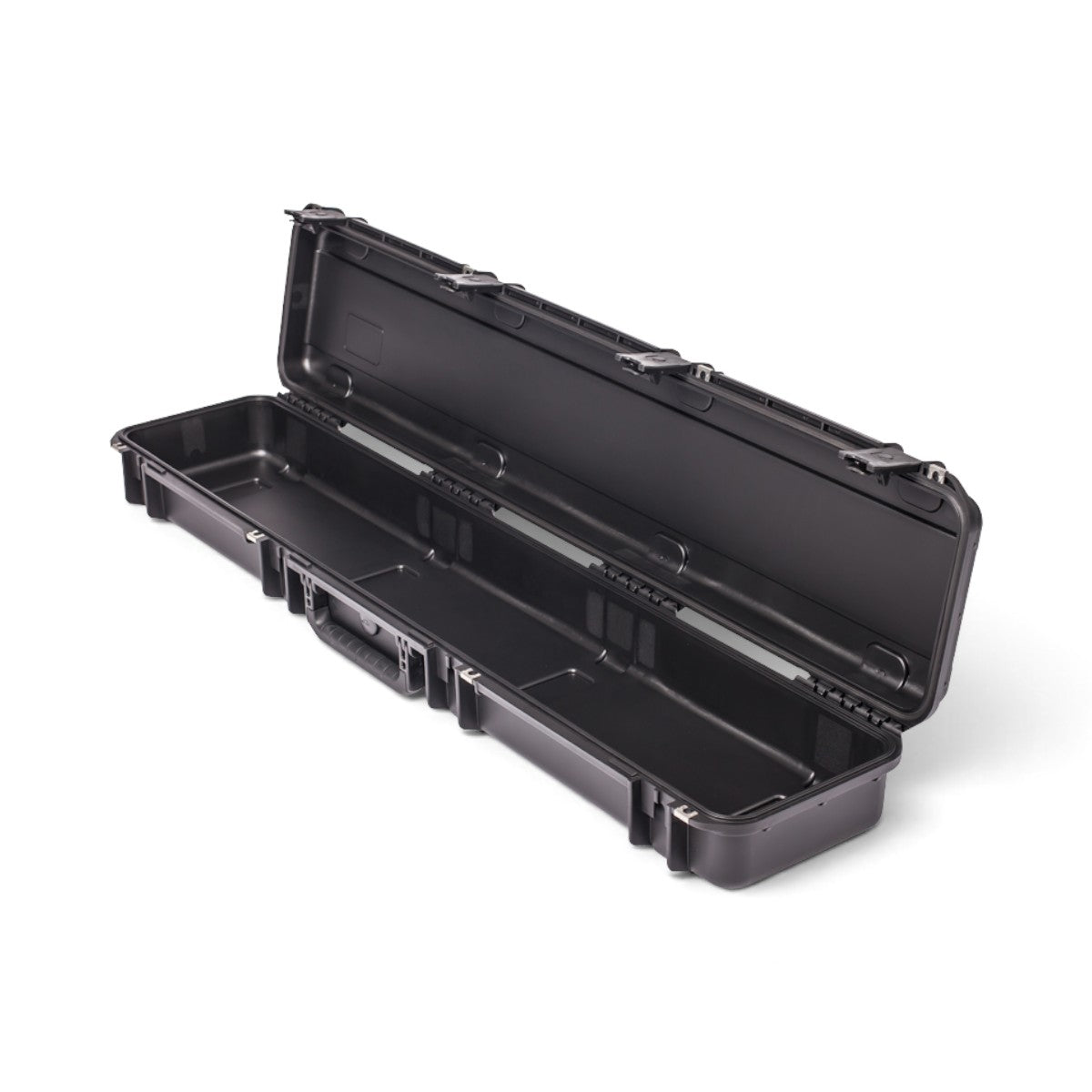 SKB Cases iSeries 4909-5 black waterproof injection molded hard case with open lid and trigger latch system.