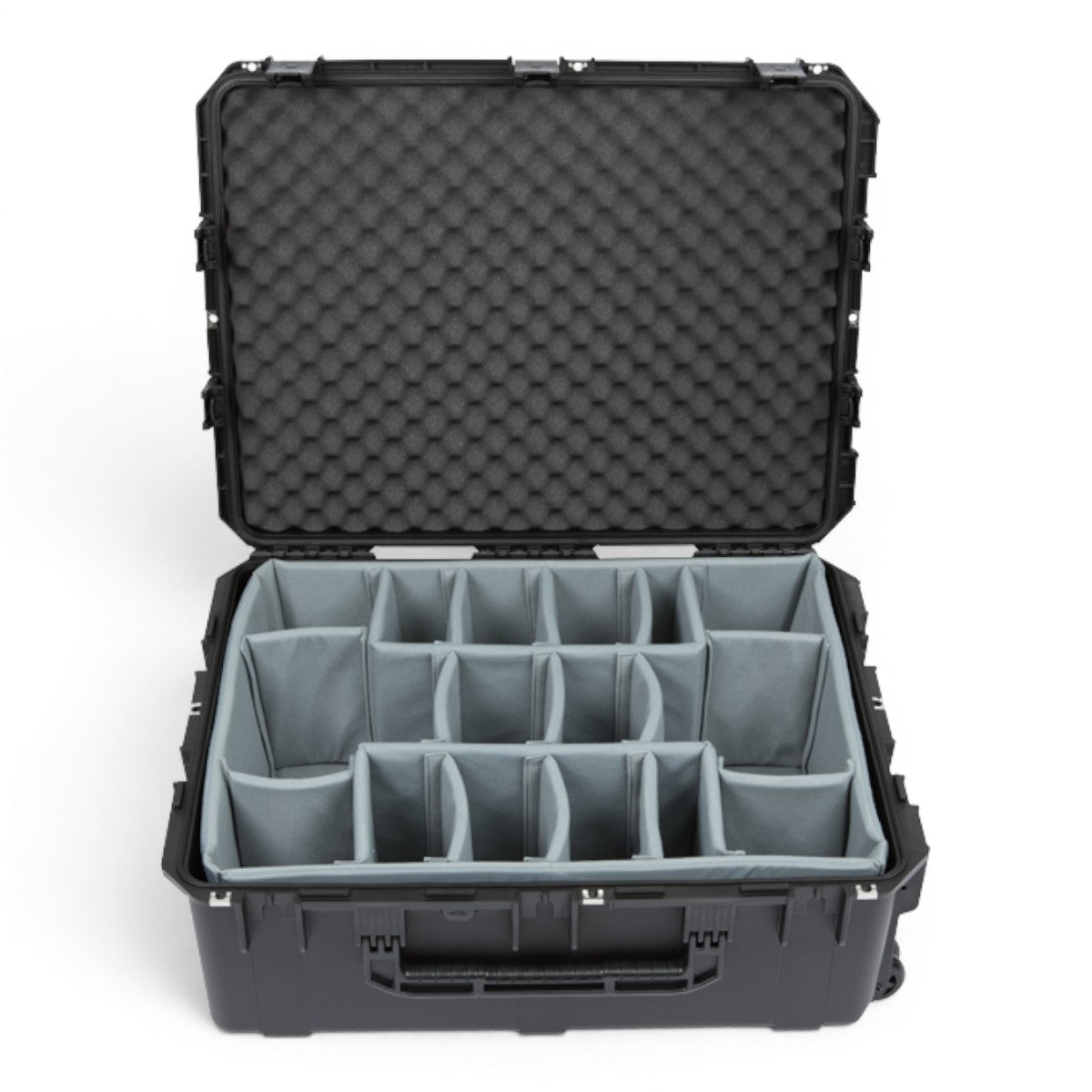 SKB Cases iSeries 2922-10 waterproof hard case with black exterior and grey padded interior dividers