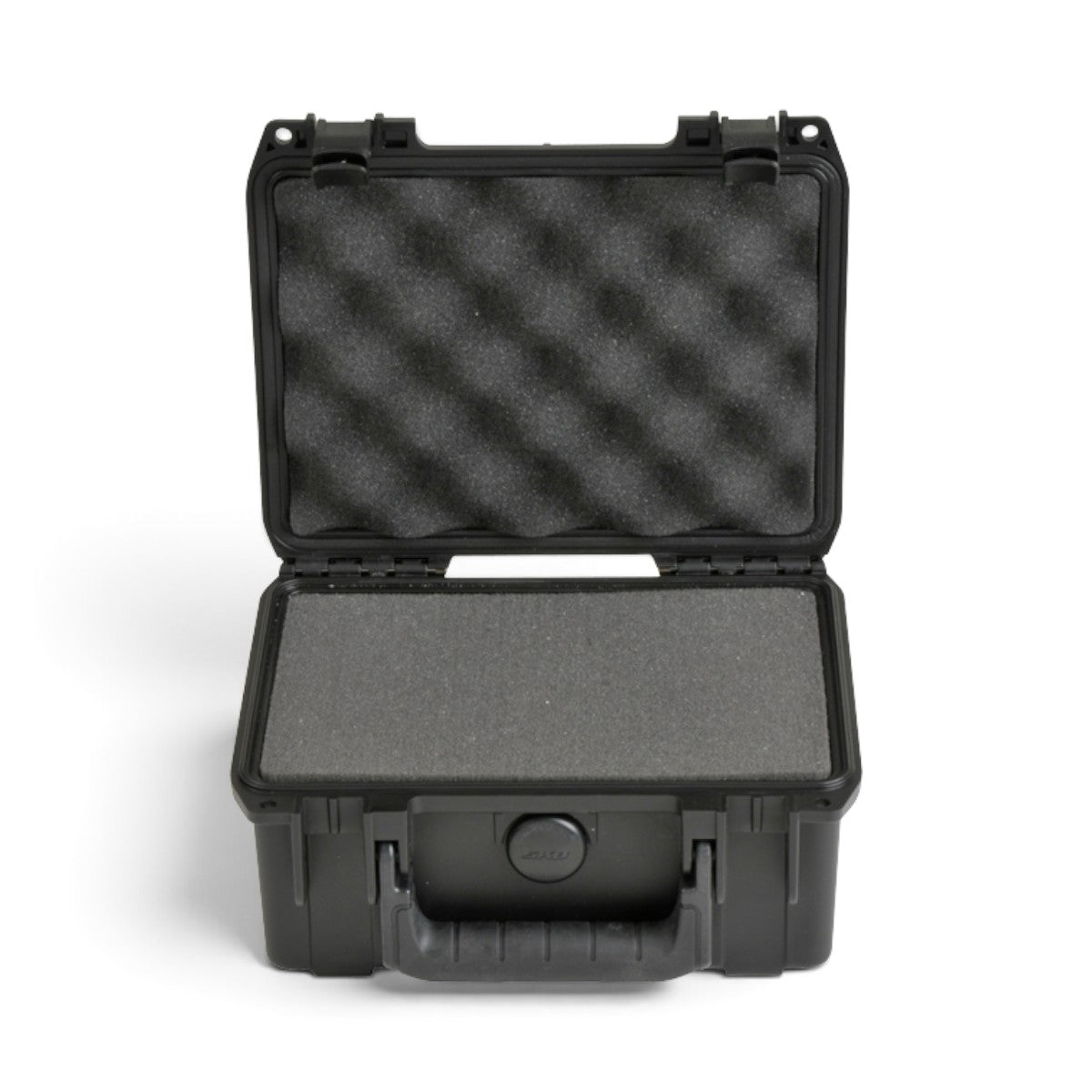 SKB Cases iSeries 0806-3 waterproof hard case in black with open lid and protective foam interior.