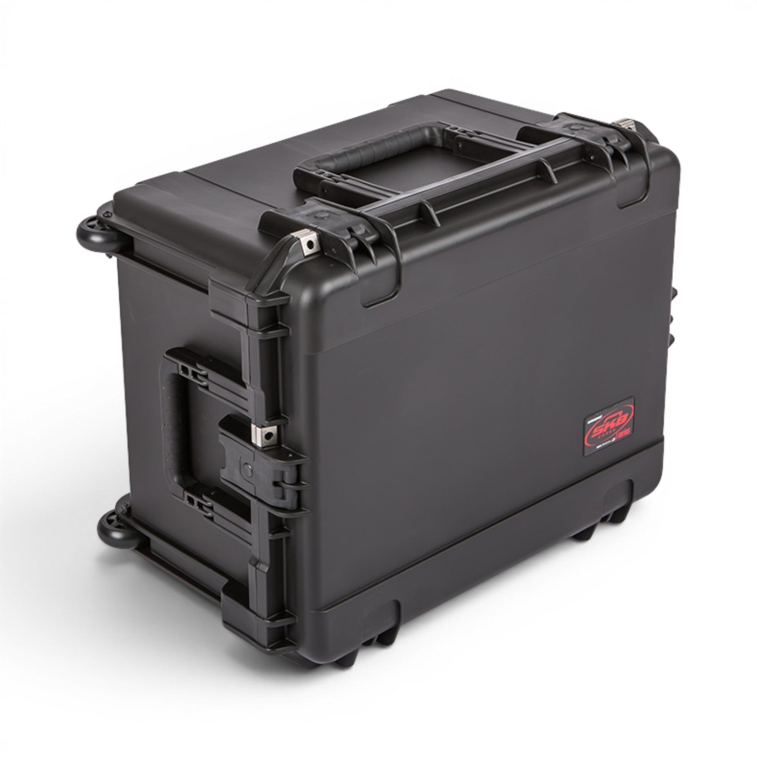 SKB Cases iSeries 2217-12 black waterproof injection molded protective equipment case with wheels and trigger latches.