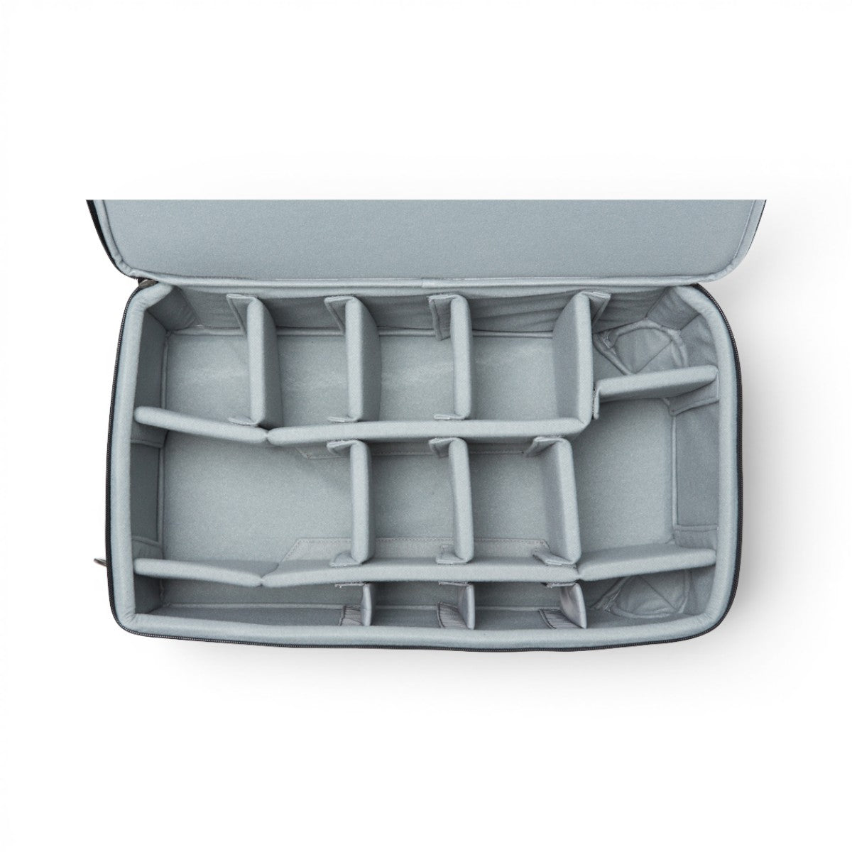 SKB Cases iSeries zippered divider set with grey Nylex interior and adjustable foam compartments for camera gear.