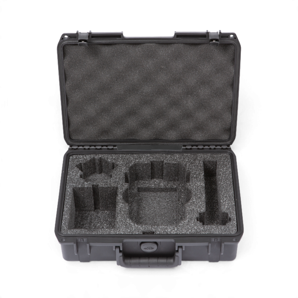SKB Cases iSeries 1208-3 waterproof hard case with custom foam interior for Zoom H8 recorder and microphone capsules.