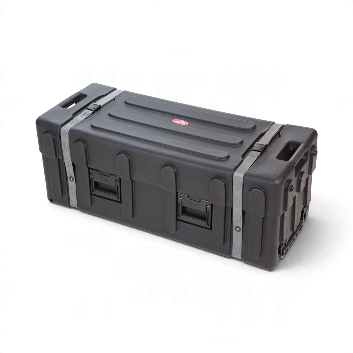 SKB Cases large black drum hardware case with wheels, telescoping lid, and durable polyethylene construction.