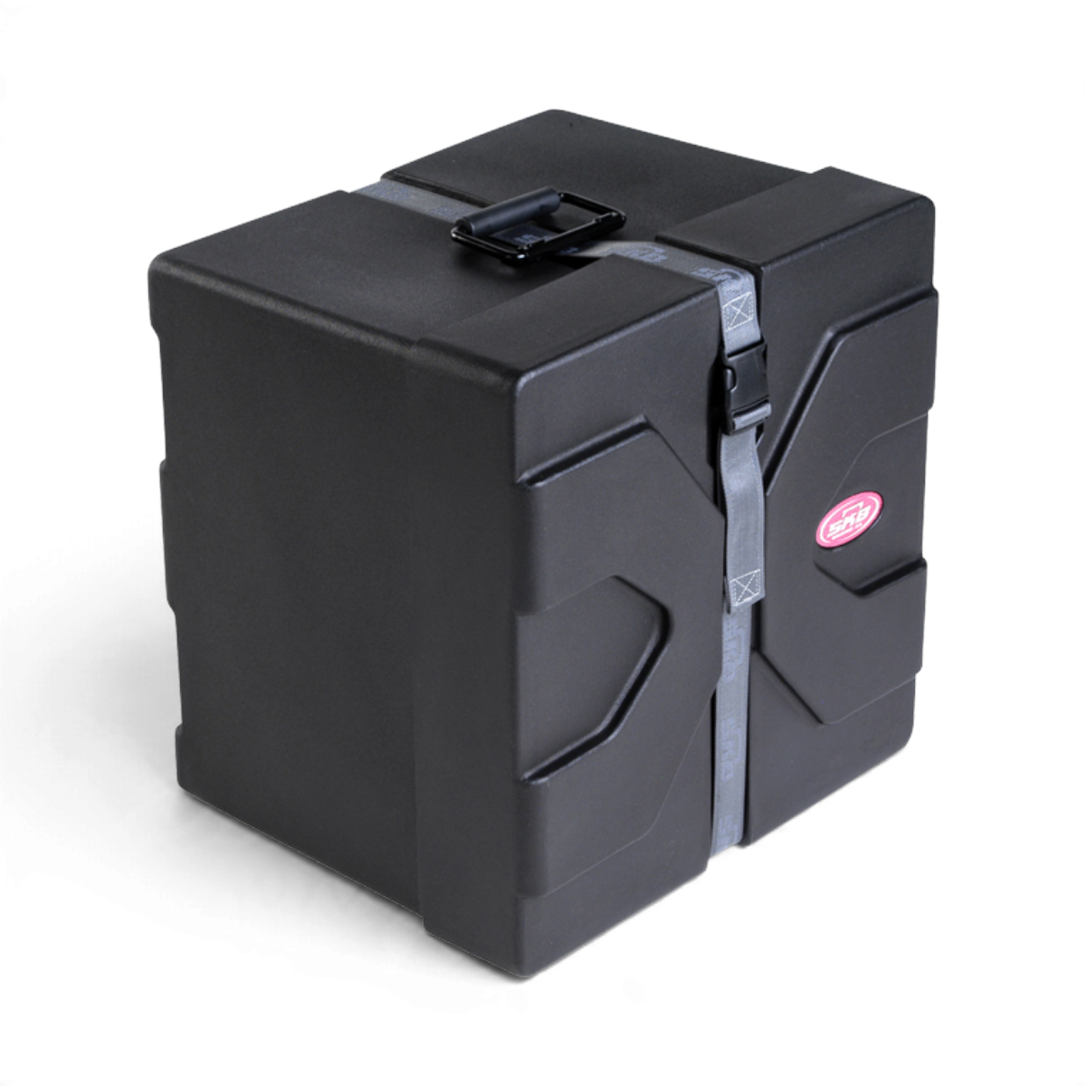 SKB Cases 11 x 13 marching snare drum case in black roto-molded plastic with Roto-X pattern and secure strap closure.