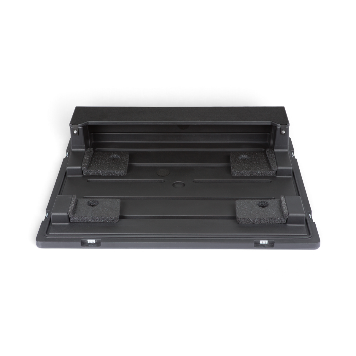 SKB Cases rSeries Midas M32 mixer case lid interior with custom foam padding and durable black roto-molded exterior.